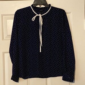 *NWT Forever 21 Mock Neck Polka Dot Long Sleeve Blouse